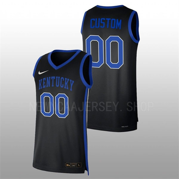  Mens Youth Kentucky Wildcats Custom Nike Black 2022-23 College Basketball Game Jersey 