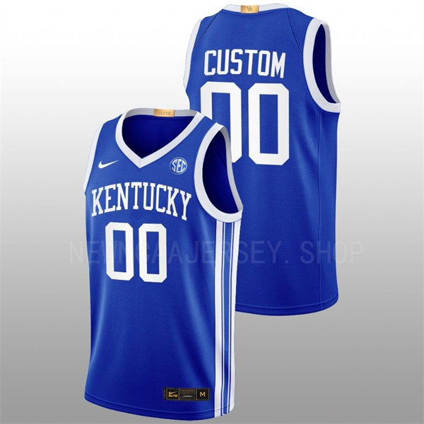  Mens Youth Kentucky Wildcats Custom Nike Royal Away 2022-23 College Basketball Game Jersey 