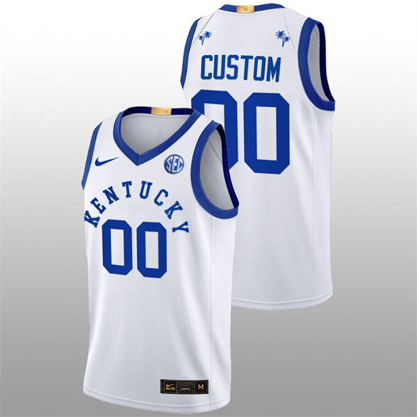  Mens Youth Kentucky Wildcats Custom Nike White 2022-23 College Basketball Bahamas Game Limted Jersey 
