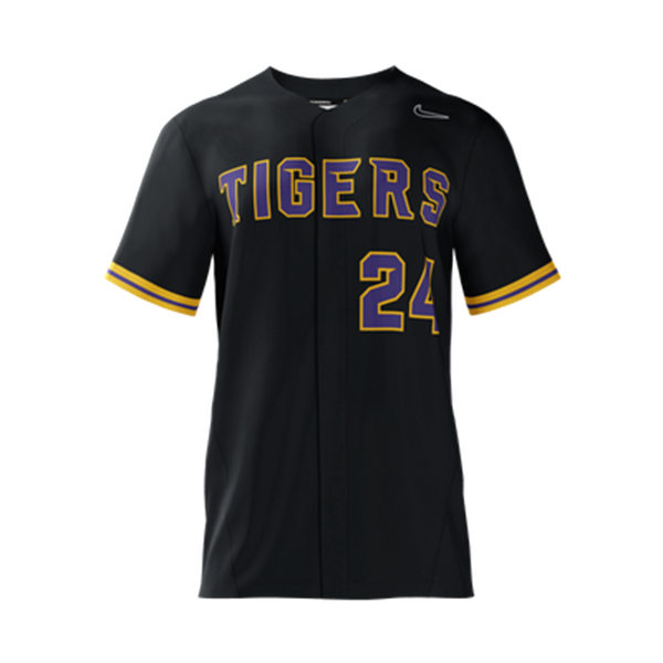  Mens Youth LSU Tigers Custom Nike Black Tigers Baseball Special Jersey 