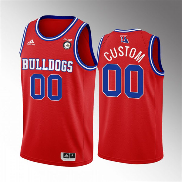  Mens Youth Louisiana Tech Bulldogs Custom  Adidas Red Alternate College Basketball Game Jersey 