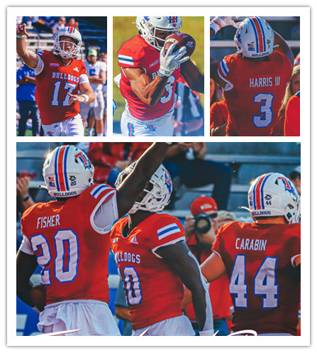  Mens Youth Louisiana Tech Bulldogs Custom Adidas Red Alternate College Football Game Jersey 