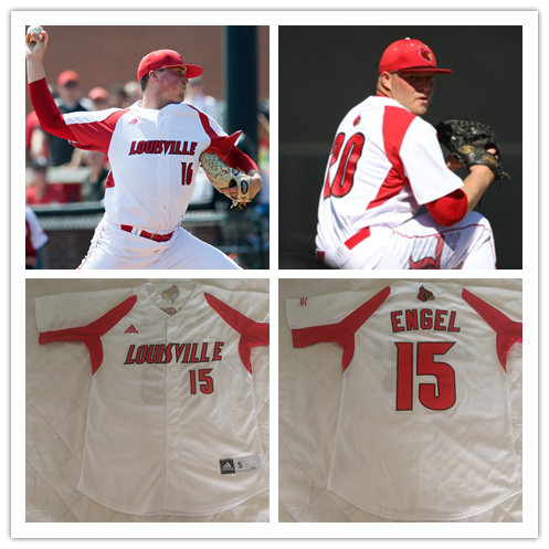  Mens Youth Louisville Cardinals Custom White With Red Adidas College Baseball Jersey 
