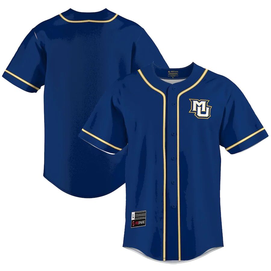  Mens Youth Marquette Golden Eagles Custom Navy Baseball Jersey 