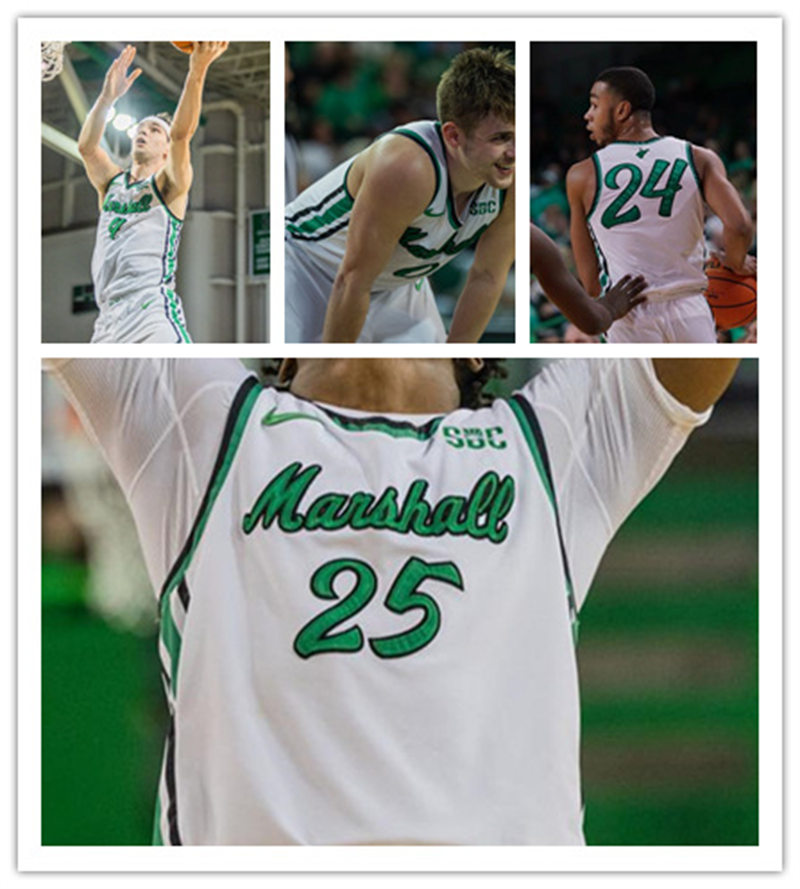  Mens Youth Marshall Thundering Herd Custom Nike 2023 White Basketball Game Jersey 