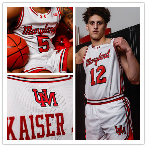  Mens Youth Maryland Terrapins Custom 2023 White Throwback College Basketball Jersey 