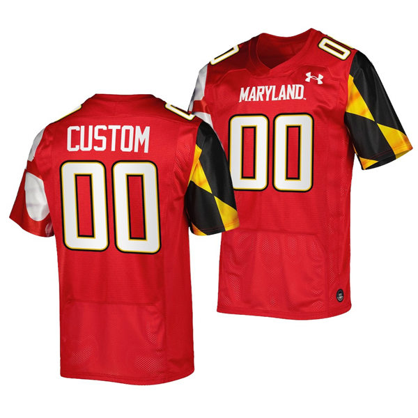  Mens Youth Maryland Terrapins Custom Red 2022 College Football Game Jersey 
