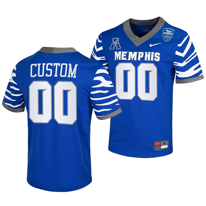  Mens Youth Memphis Tigers Custom Nike 2022 Royal College Football Game Jersey 