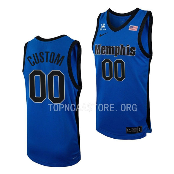  Mens Youth Memphis Tigers Custom Nike 2023 Royal Black College Basketball Game Jersey 