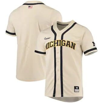  Mens Youth Michigan Wolverines Blank 2022 Diamond Nike Natural College Baseball Game Jersey