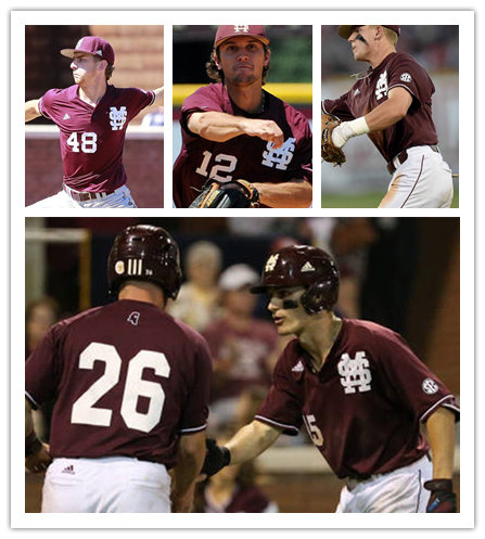  Mens Youth Mississippi State Bulldogs CustomElijah MacNamee Gunner Halter Ethan Small Maroon two-button Pullover Adidas Baseball Jersey 