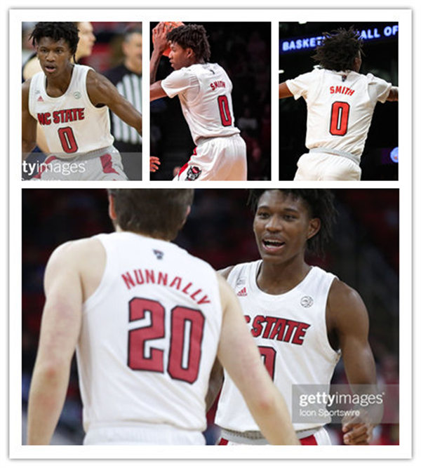  Mens Youth NC State Wolfpack Custom  Adidas White 2021-22 Basketball Game Jersey 
