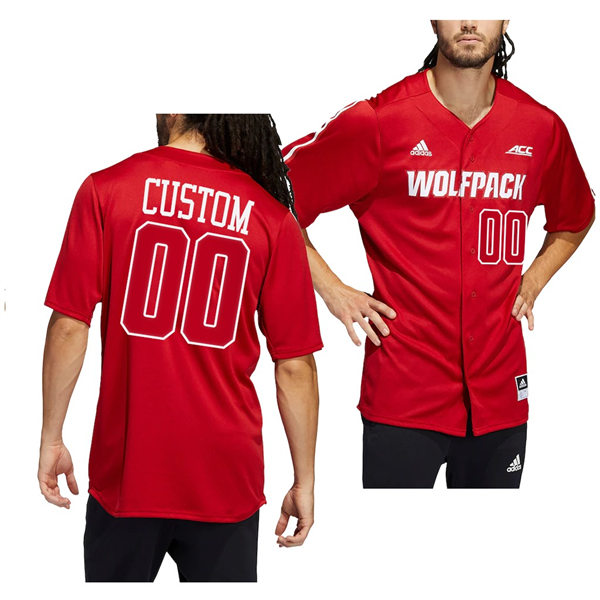  Mens Youth NC State Wolfpack Custom Adidas 2023 Red Baseball Game Jersey 