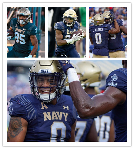  Mens Youth Navy Midshipmen Custom #2022 Navy College Football Game Jersey 