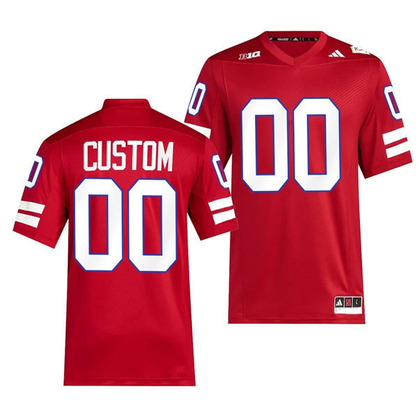  Mens Youth Nebraska Cornhuskers Custom Scarlet Memorial Stadium 100th Anniversary Premier Football Jersey 