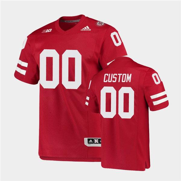  Mens Youth Nebraska Huskers Custom adidas Home Scarlet College Football Game Jersey 