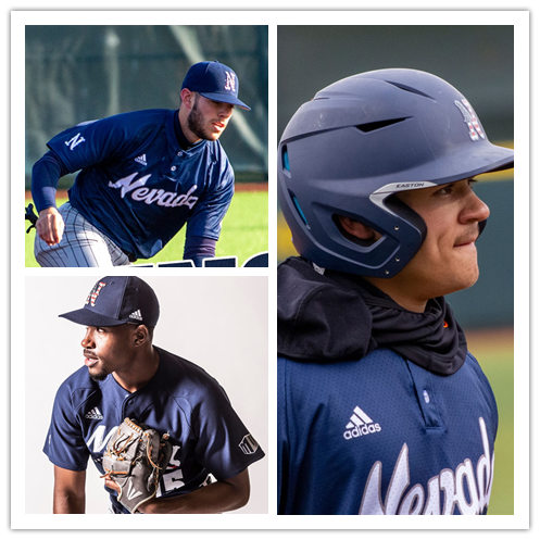  Mens Youth Nevada Wolf Pack Custom Adidas Navy two-Button Pullover Baseball Jersey 