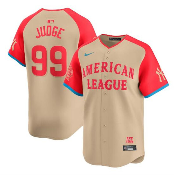  Mens Youth New York Yankees #99 Aaron Judge American League Nike 2024 MLB All-Star Game Limited Player Jersey - Cream 