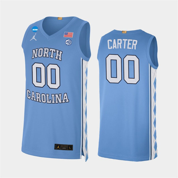  Mens Youth North Carolina Tar Heels Custom Carolina Blue College Baseketball Game Jersey 
