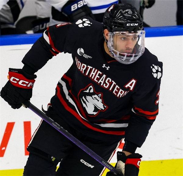  Mens Youth Northeastern Huskies Custom 2024 College Hockey Game Jersey Black 