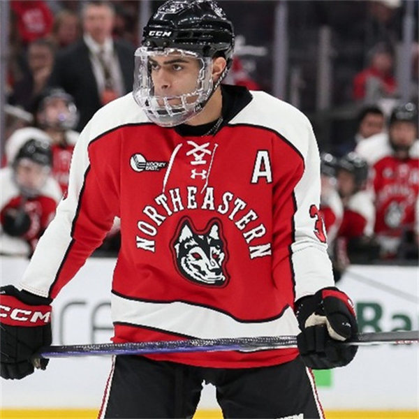  Mens Youth Northeastern Huskies Custom 2024 College Hockey Game Jersey Red 