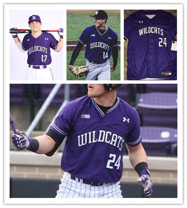  Mens Youth Northwestern Wildcats Custom 2021 Purple Wildcats Baseball Game Jersey 