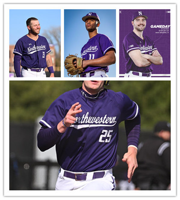  Mens Youth Northwestern Wildcats Custom 2023 Purple Baseball Game Jersey 