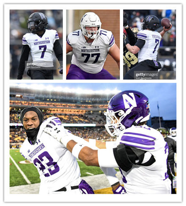  Mens Youth Northwestern Wildcats Custom 2023 White Football Game Jersey 