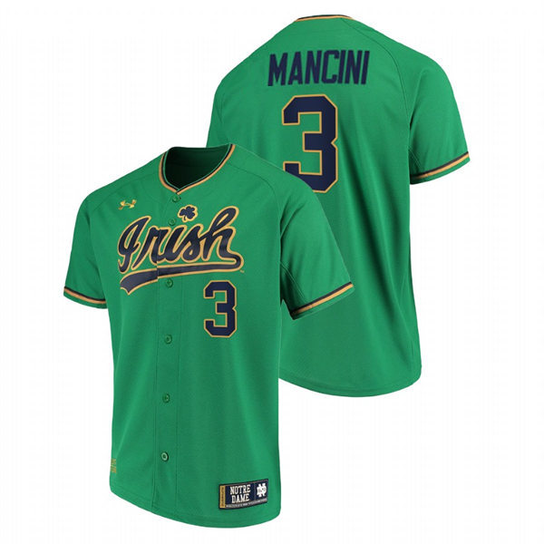  Mens Youth Notre Dame Fighting Irish #3 Trey Mancini Green Limited College Baseball Jersey