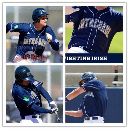  Mens Youth Notre Dame Fighting Irish Custom Adidas Navy Baseball Jersey 
