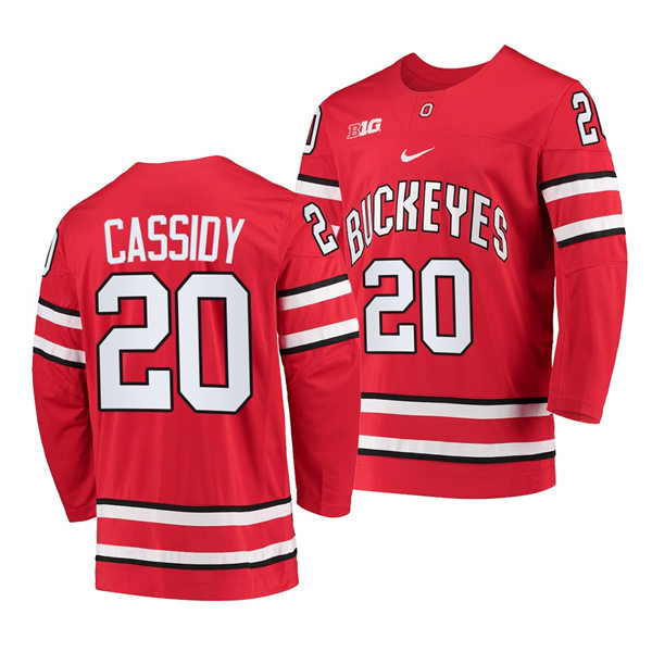  Mens Youth Ohio State Buckeyes #20 Matt Cassidy Nike Scarlet College Hockey Game Jersey