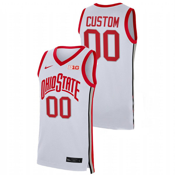  Mens Youth Ohio State Buckeyes Custom Nike 2021 White Primary College Basketball Game Jersey 