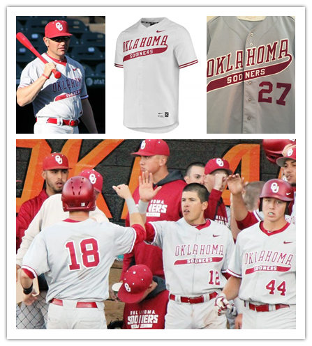  Mens Youth Oklahoma Sooners Custom Nike 2022 Grey Button College Baseball Game Jersey 