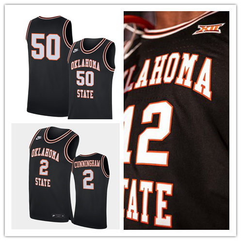  Mens Youth Oklahoma State Cowboys Custom Nike Black Retro 1995 Basketball Jersey 