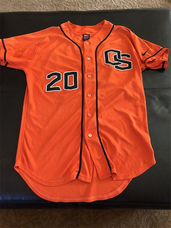  Mens Youth Oregon State Beavers Custom Orange OS Baseball Jersey 