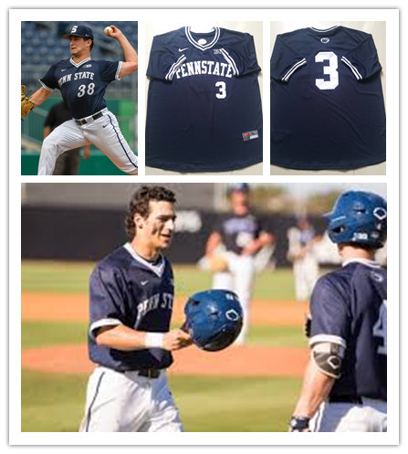  Mens Youth Penn State Nittany Lions Custom Nike 2019 Navy Pullover Baseball Jersey 