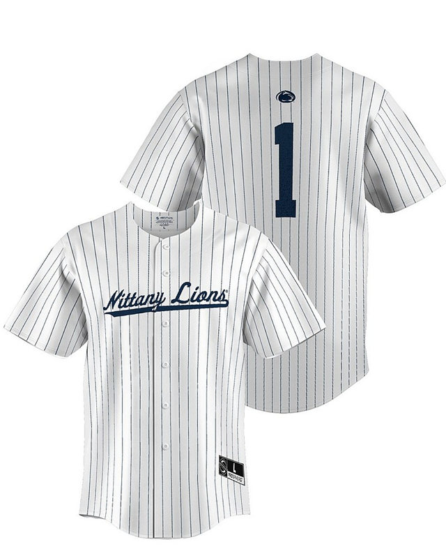  Mens Youth Penn State Nittany Lions Custom Nike 2022 White Pinstripe Baseball Game Jersey 