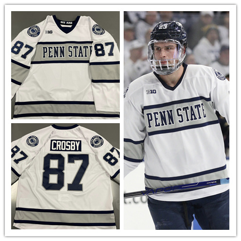  Mens Youth Penn State Nittany Lions Custom Nike 2023-24 White Retro Hockey Game Jersey 