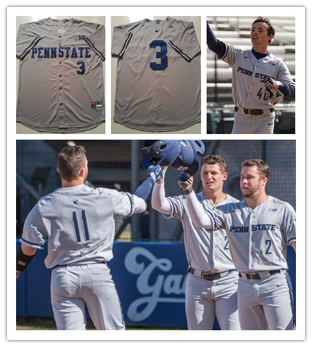 Mens Youth Penn State Nittany Lions Custom Nike Grey 2019 Baseball Jersey 