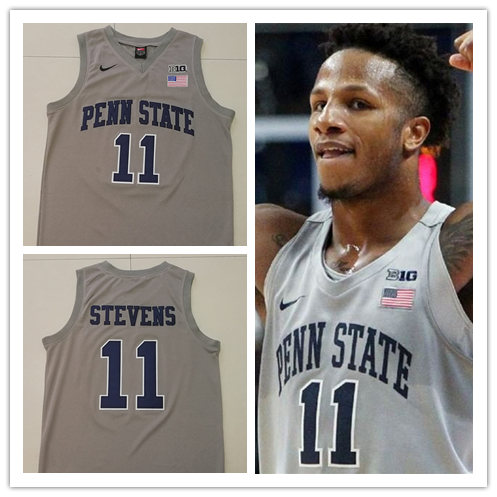  Mens Youth Penn State Nittany Lions Custom Nike Grey College Basketball Game Jersey 