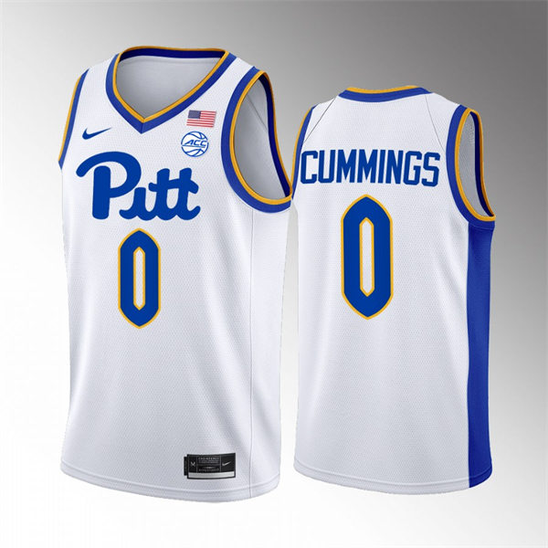  Mens Youth Pittsburgh Panthers #0 Nelly Cummings Nike College Basketball Game Jersey White
