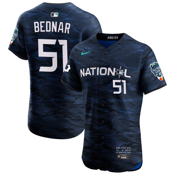 Mens Youth Pittsburgh Pirates #51 David Bednar National League 2023 MLB All-Star Game Limited Player Jersey Navy 