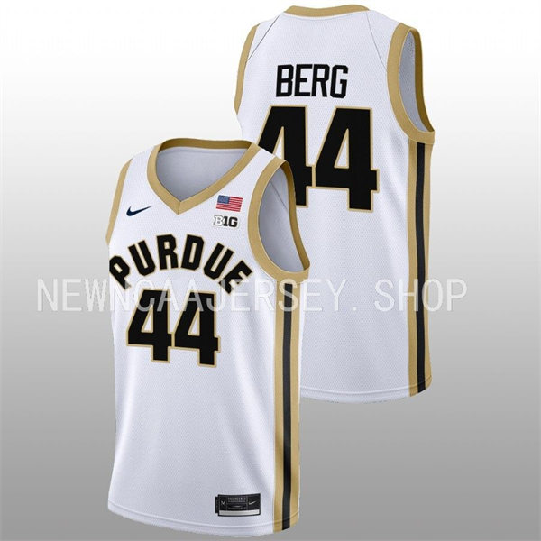  Mens Youth Purdue Boilermakers #44 Will Berg 2022-23 White College Basketball Game Jersey 