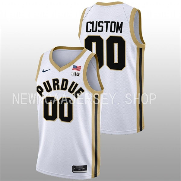  Mens Youth Purdue Boilermakers Custom Nike 2022-23 White College Basketball Game Jersey 