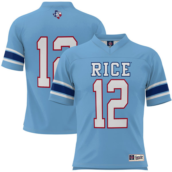  Mens Youth Rice Owls Custom Blue College Football Game Jersey 