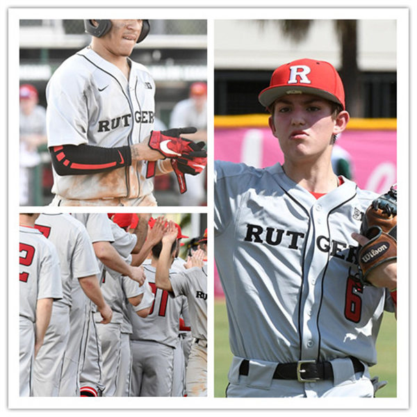  Mens Youth Rutgers Scarlet Knights Custom 2017 Gray Rutgers Baseball Game Jersey 