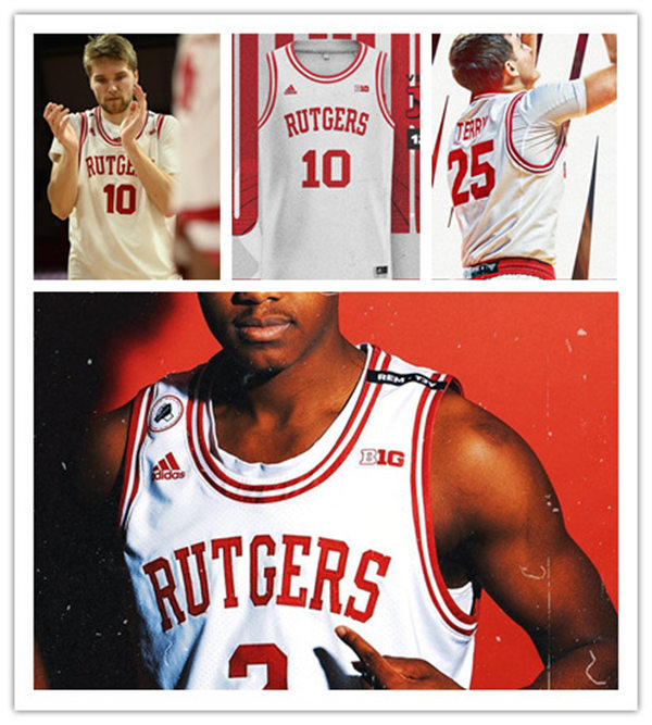  Mens Youth Rutgers Scarlet Knights Custom 2022 White Basketball Retro Jersey 