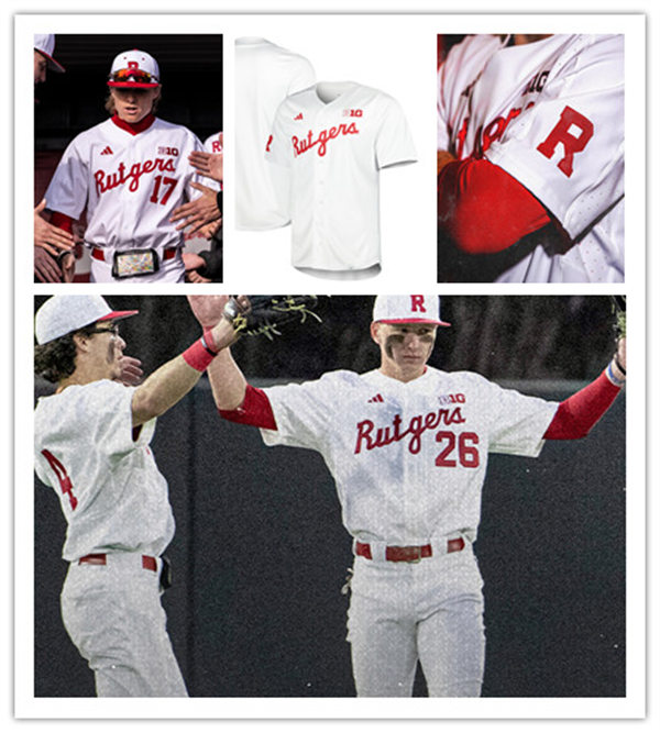  Mens Youth Rutgers Scarlet Knights Custom 2023 Home White College Baseball Game Jersey 