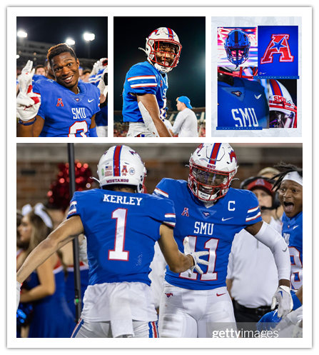  Mens Youth SMU Mustangs Custom Nike Royal SMU Football Game Jersey 