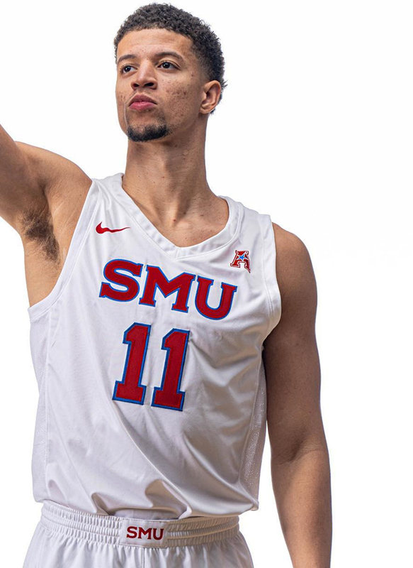  Mens Youth SMU Mustangs Custom Nike White SMU Basketball Game Jersey 